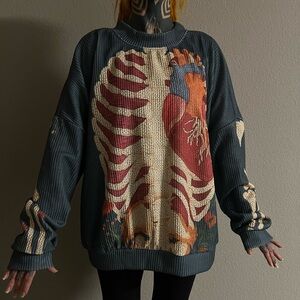 Anatomy print sweater